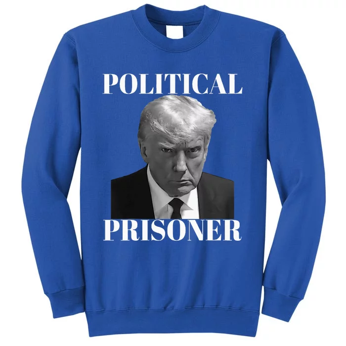 Political Prisoner Donald J Trump Black & White Mugshot Djt Tall Sweatshirt