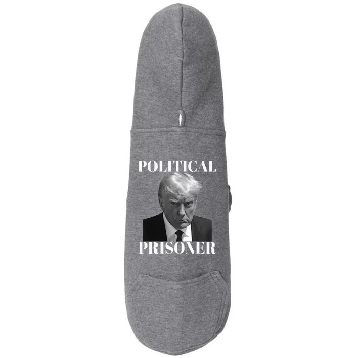 Political Prisoner Donald J Trump Black & White Mugshot Djt Doggie 3-End Fleece Hoodie