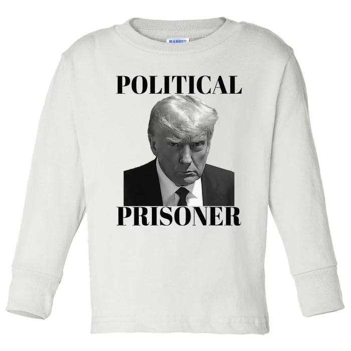 Political Prisoner Donald J Trump B&W President 45 Toddler Long Sleeve Shirt