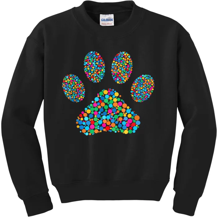 Paw Paw Dog Dot Day International Dot Day Polka Dot Gift Kids Sweatshirt