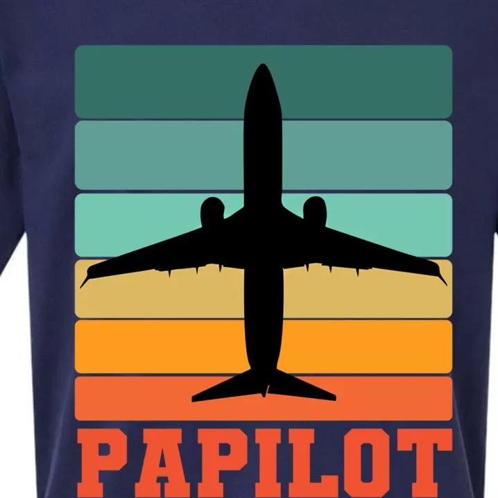 Papilot Pilot Dad Funny Gift Sueded Cloud Jersey T-Shirt