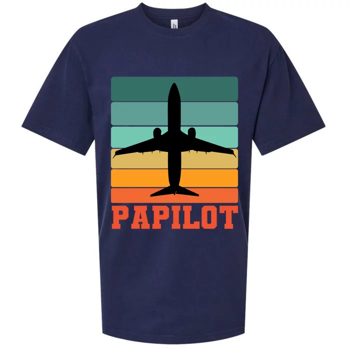 Papilot Pilot Dad Funny Gift Sueded Cloud Jersey T-Shirt