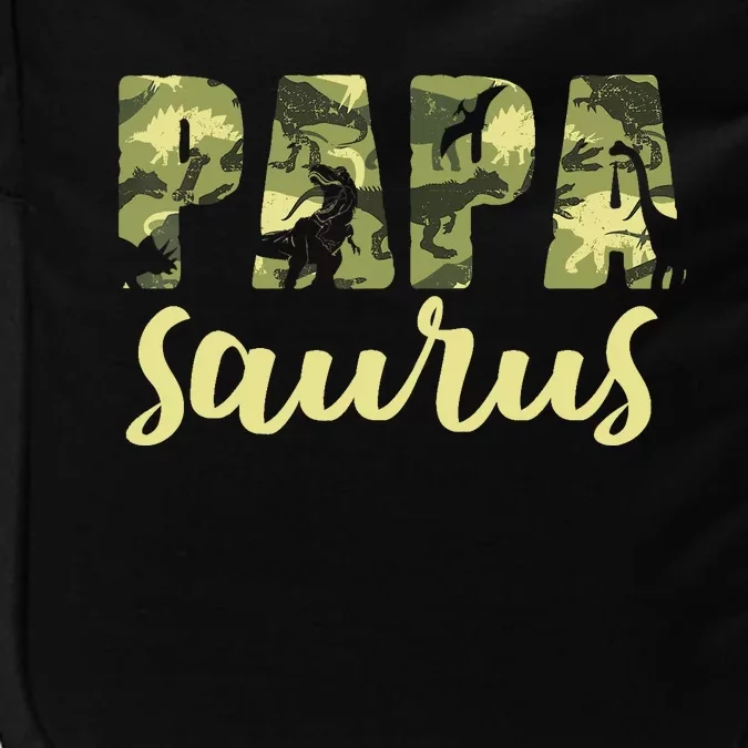 Papasaurus Papa Dinosaur Camo Family Matching Funny Impact Tech Backpack