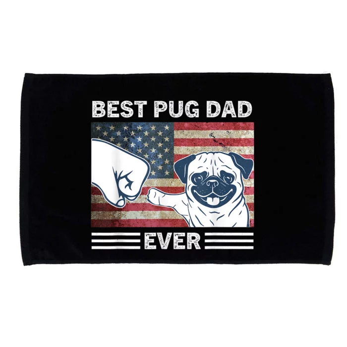 Proud Pug Dad: Celebrating The 4th Of July With Man's Best Friend Microfiber Hand Towel