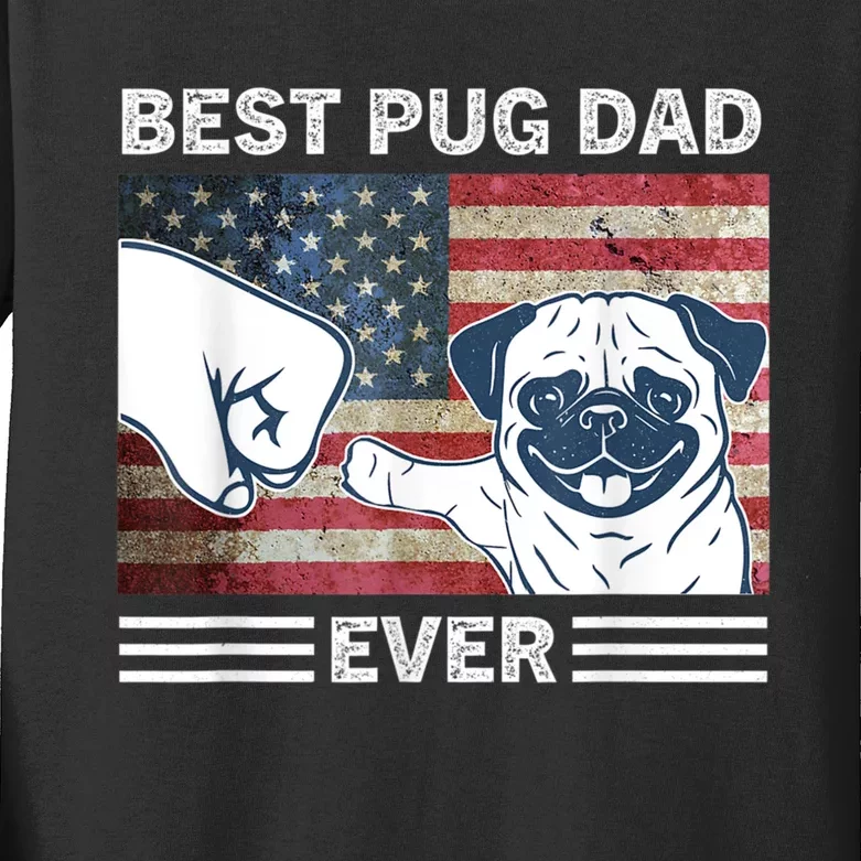 Proud Pug Dad: Celebrating The 4th Of July With Man's Best Friend Kids Long Sleeve Shirt