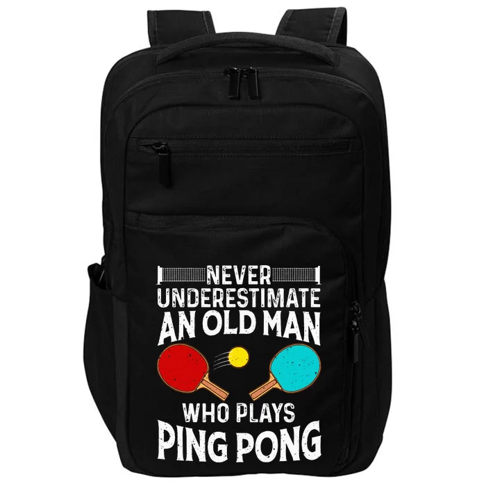 Ping Pong Design Dad Grandpa Table Tennis Player Impact Tech Backpack