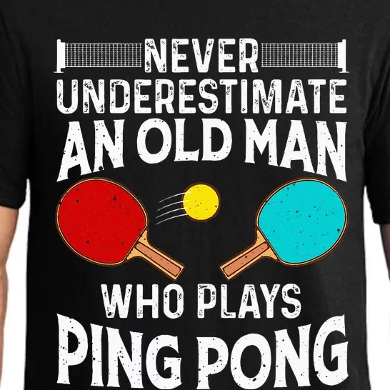 Ping Pong Design Dad Grandpa Table Tennis Player Pajama Set