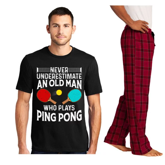 Ping Pong Design Dad Grandpa Table Tennis Player Pajama Set