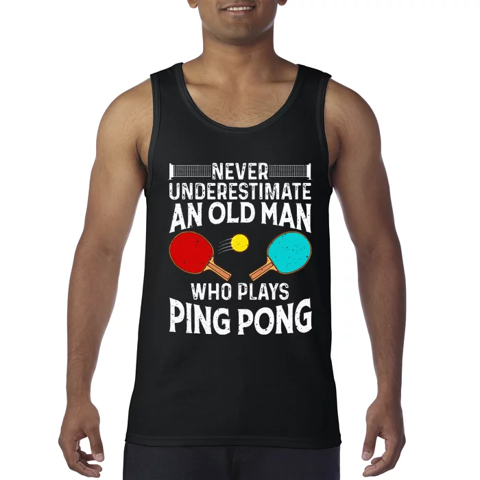 Ping Pong Design Dad Grandpa Table Tennis Player Tank Top