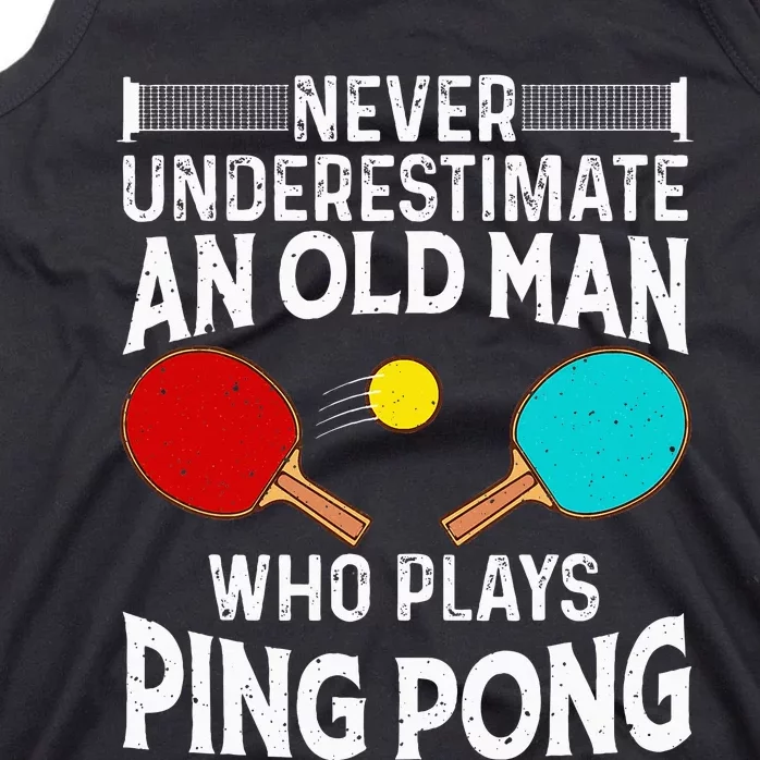 Ping Pong Design Dad Grandpa Table Tennis Player Tank Top