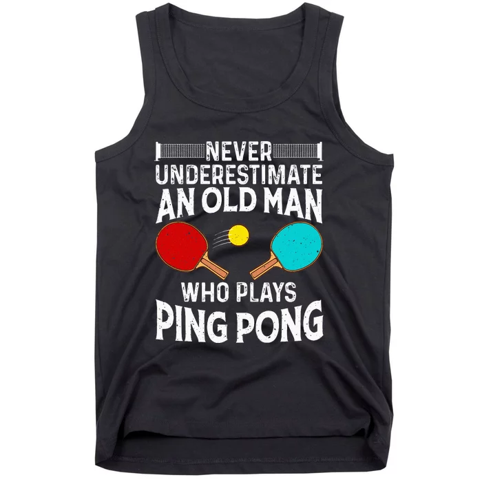 Ping Pong Design Dad Grandpa Table Tennis Player Tank Top