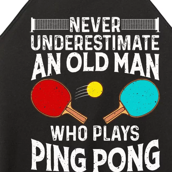 Ping Pong Design Dad Grandpa Table Tennis Player Women’s Perfect Tri Rocker Tank