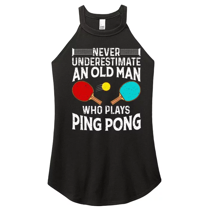 Ping Pong Design Dad Grandpa Table Tennis Player Women’s Perfect Tri Rocker Tank