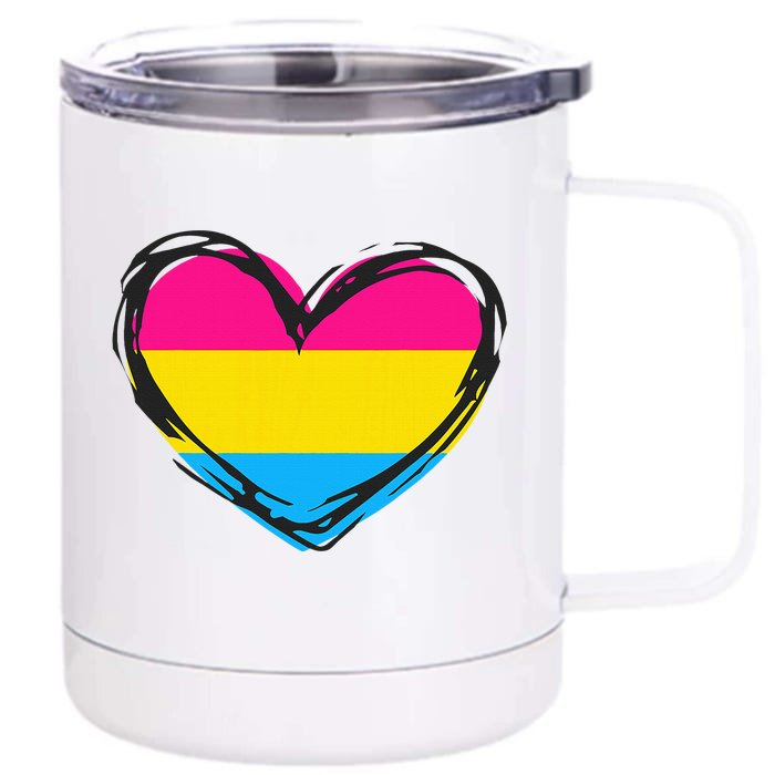 Pride Pansexual Design Pansexual Front & Back 12oz Stainless Steel Tumbler Cup