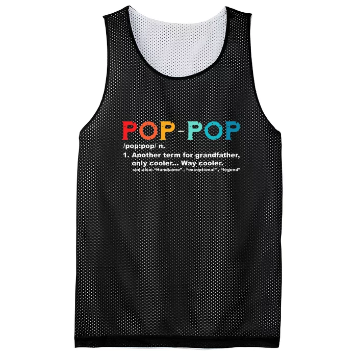 Pop Pop Definition Tee Pops Grandpa Cool Dad Vintage Gift For Dad Mesh Reversible Basketball Jersey Tank