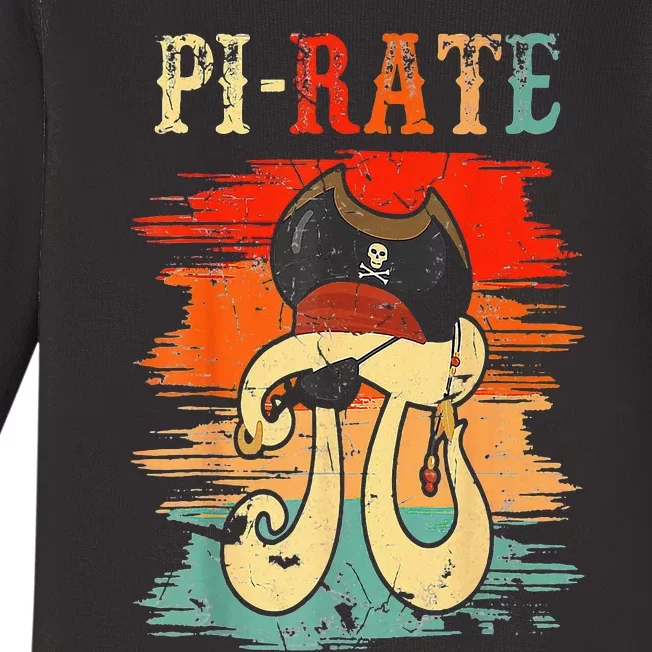 Pi-Rate Pi Day Mathematician Math Geek Pirate Lover Baby Long Sleeve Bodysuit