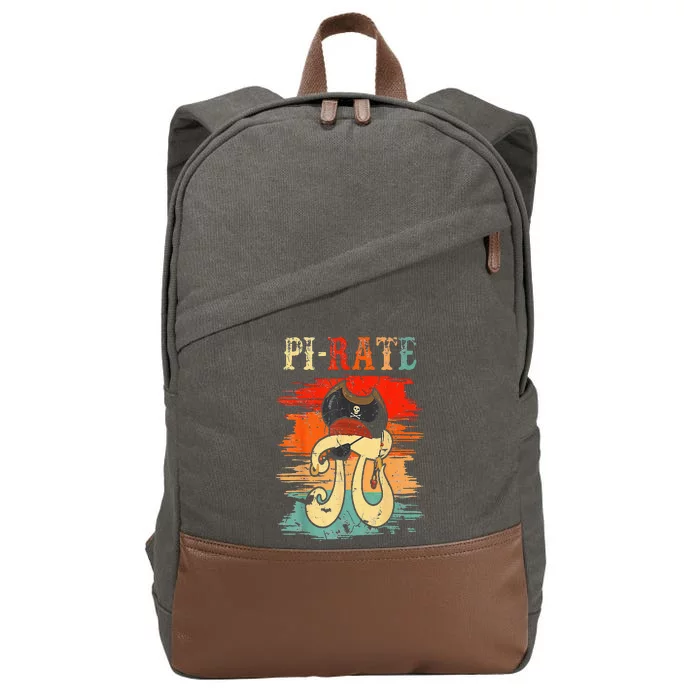 Pi-Rate Pi Day Mathematician Math Geek Pirate Lover Cotton Canvas Backpack