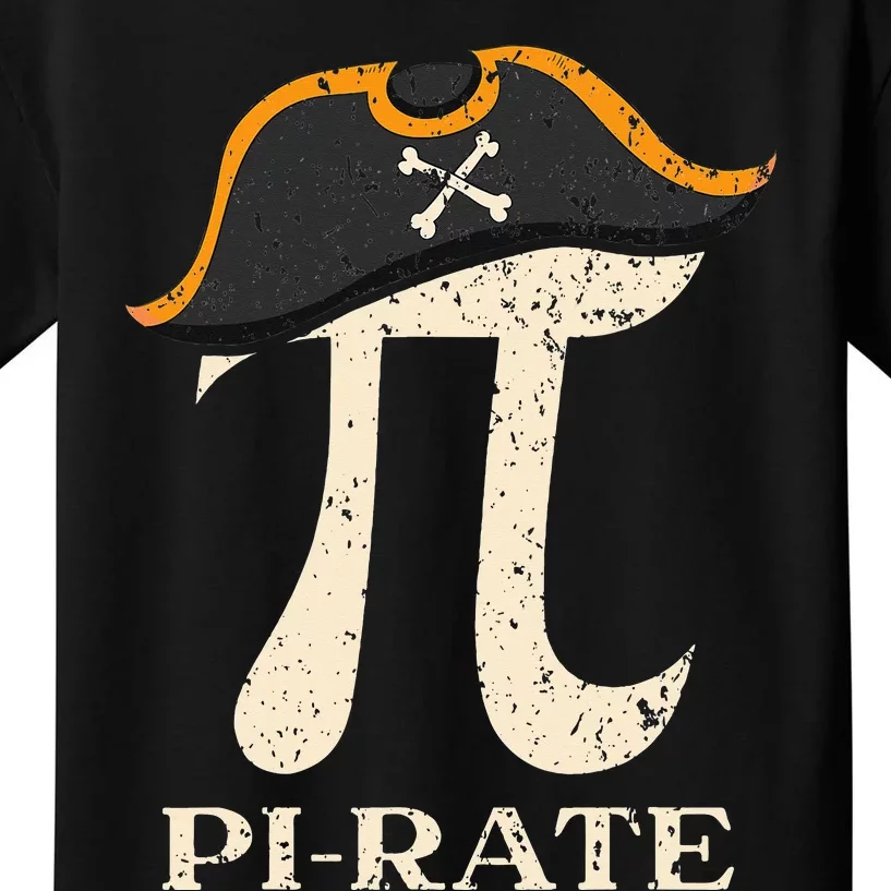 Pi-Rate Pi Day Mathematician Math Geek Pirate Lover Kids T-Shirt