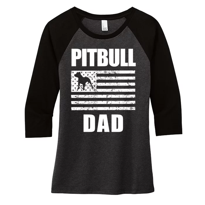 Proud Pitbull Dad American Bully Men's Great Gift Sweater Women's Tri-Blend 3/4-Sleeve Raglan Shirt