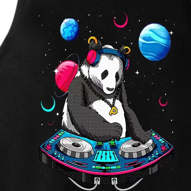 Psychedelic Panda DJEDM Raver Trance Music Festival Ladies Tri-Blend Wicking Tank