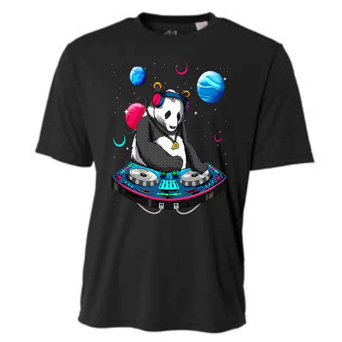 Psychedelic Panda DJEDM Raver Trance Music Festival Cooling Performance Crew T-Shirt