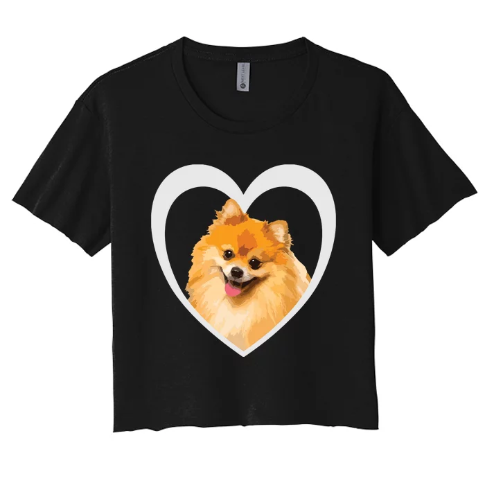 Pomeranian Pomeranian Dog Pomeranian Women's Crop Top Tee