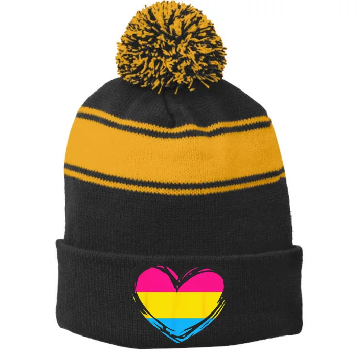 Pride Pansexual Design Pansexual Stripe Pom Pom Beanie