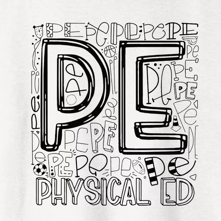 PE Physical Education Typography Teacher Back To School Cool Women's Crop Top Tee