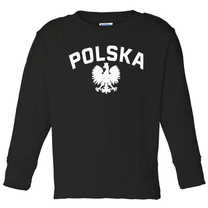 Polska Polish Eagle Poland Polish Ancestry Dyngus Day Toddler Long Sleeve Shirt