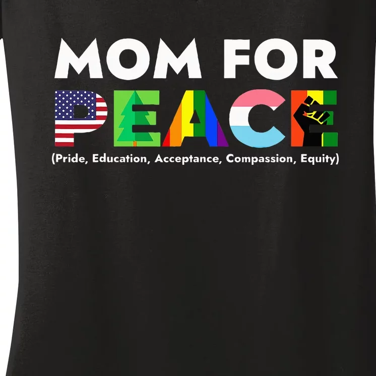 Peace Price Education Acceptance Compassion Equity Women's V-Neck T-Shirt