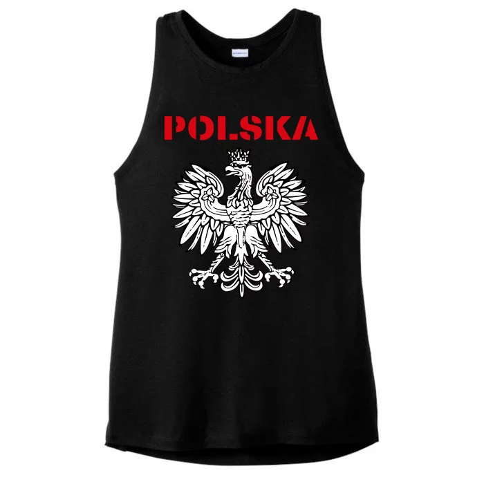 Polska Poland Eagle Poland Heritage Polish Pride Roots Ladies Tri-Blend Wicking Tank