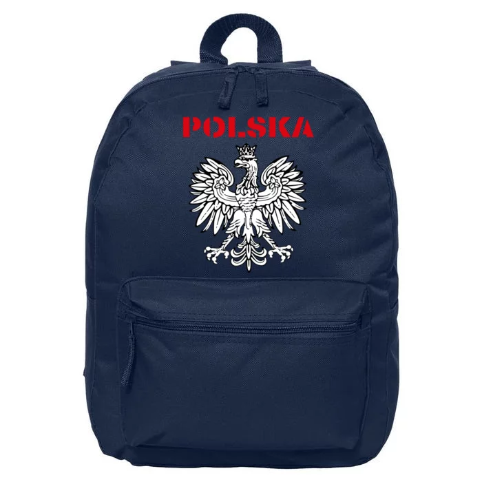 Polska Poland Eagle Poland Heritage Polish Pride Roots 16 in Basic Backpack