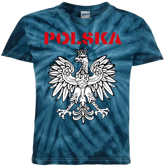 Polska Poland Eagle Poland Heritage Polish Pride Roots Kids Tie-Dye T-Shirt