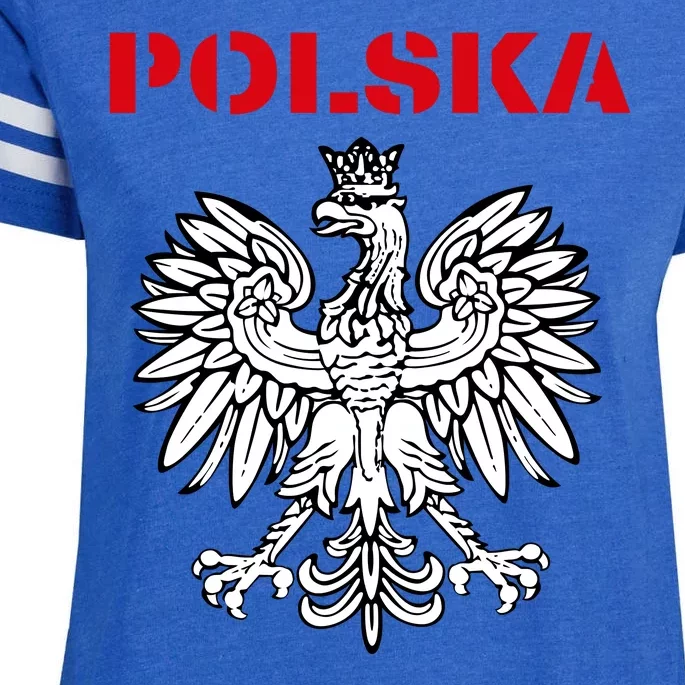 Polska Poland Eagle Poland Heritage Polish Pride Roots Enza Ladies Jersey Football T-Shirt