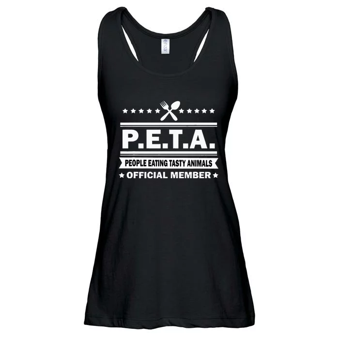 PETA People Eating Tasty Animals Funny Anti Vegetarian Ladies Essential Flowy Tank