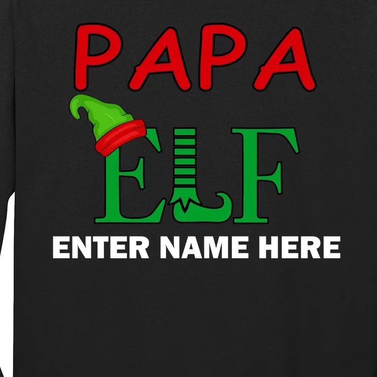 Personalize Papa Elf Custom Family Matching Christmas Long Sleeve Shirt