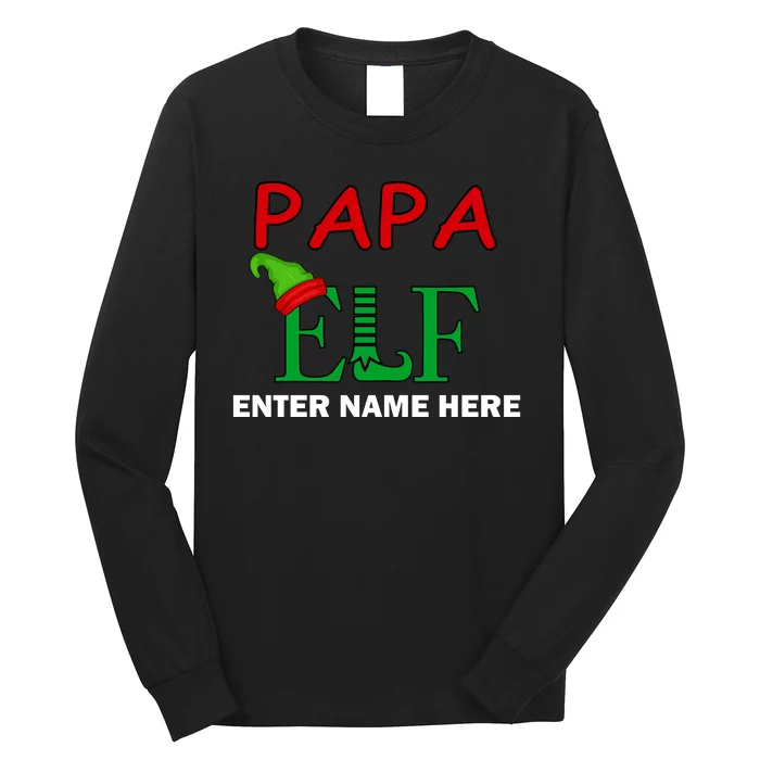 Personalize Papa Elf Custom Family Matching Christmas Long Sleeve Shirt