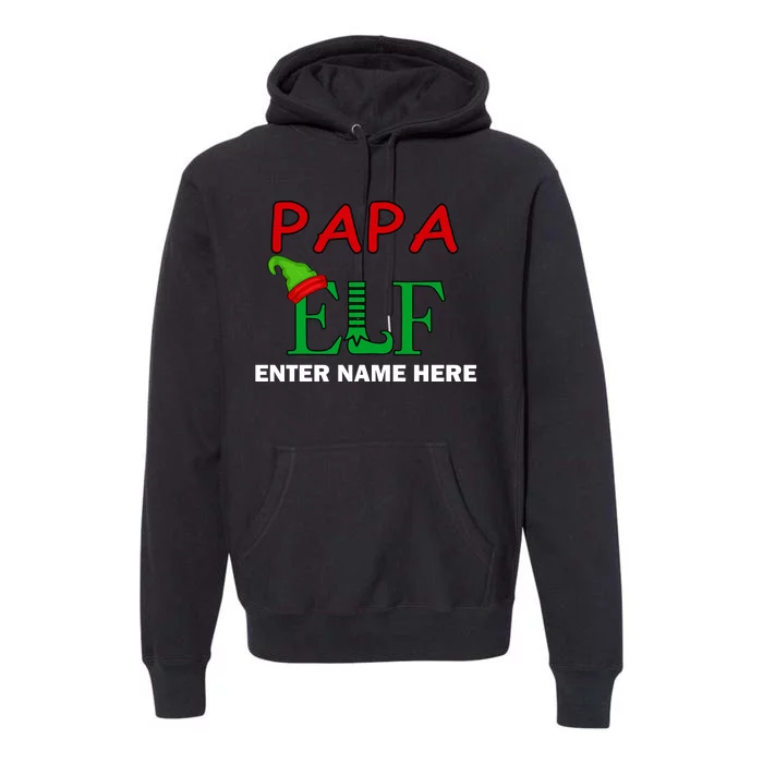 Personalize Papa Elf Custom Family Matching Christmas Premium Hoodie