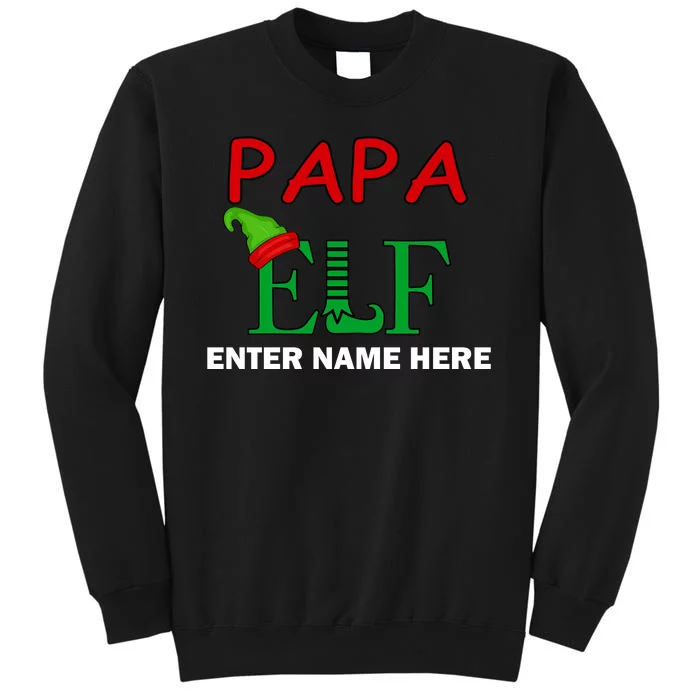 Personalize Papa Elf Custom Family Matching Christmas Tall Sweatshirt