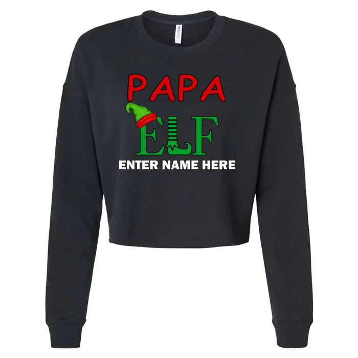 Personalize Papa Elf Custom Family Matching Christmas Cropped Pullover Crew