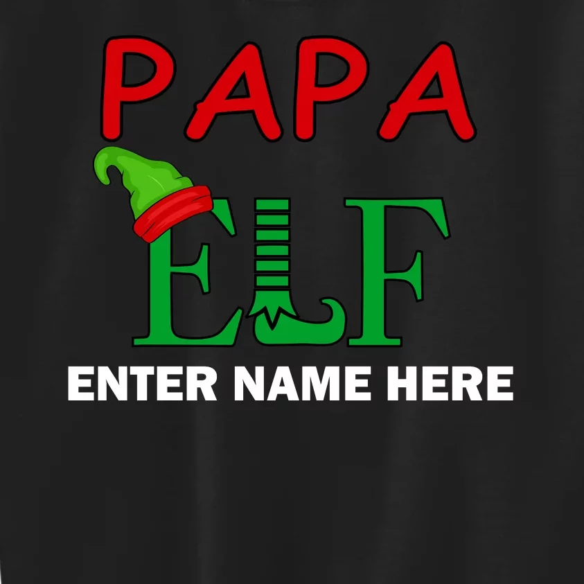 Personalize Papa Elf Custom Family Matching Christmas Kids Sweatshirt