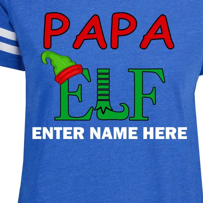 Personalize Papa Elf Custom Family Matching Christmas Enza Ladies Jersey Football T-Shirt