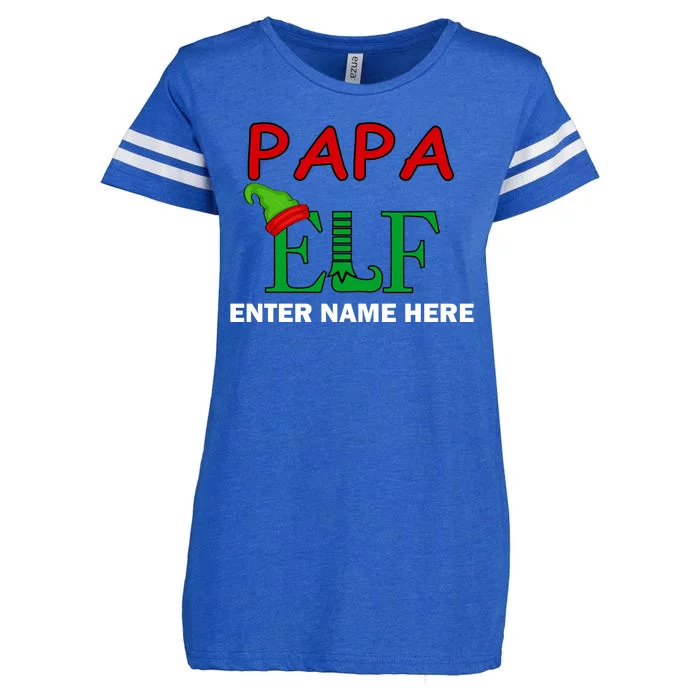 Personalize Papa Elf Custom Family Matching Christmas Enza Ladies Jersey Football T-Shirt