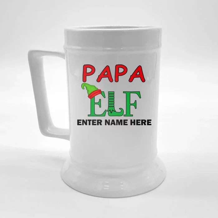 Personalize Papa Elf Custom Family Matching Christmas Front & Back Beer Stein