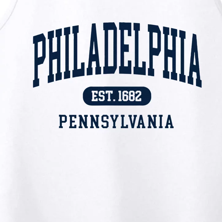 Philadelphia PA Est 1871 Arched Varsity Text Philly Performance Tank