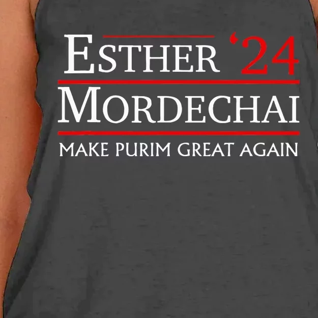 Purim Presidential Election Vote Queen Esther Mordechai 2024 Women's Knotted Racerback Tank