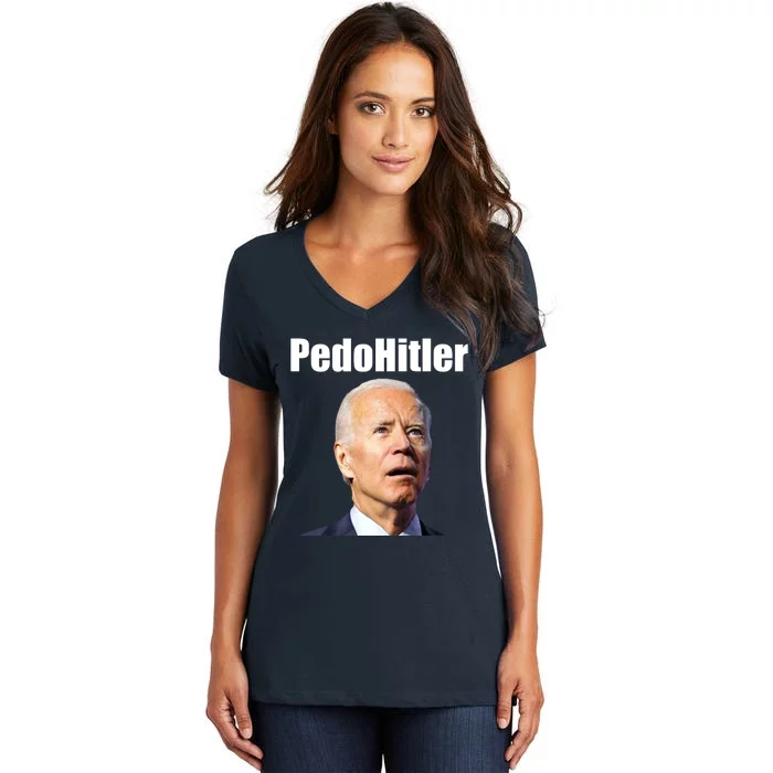 PedoHitler Women's V-Neck T-Shirt