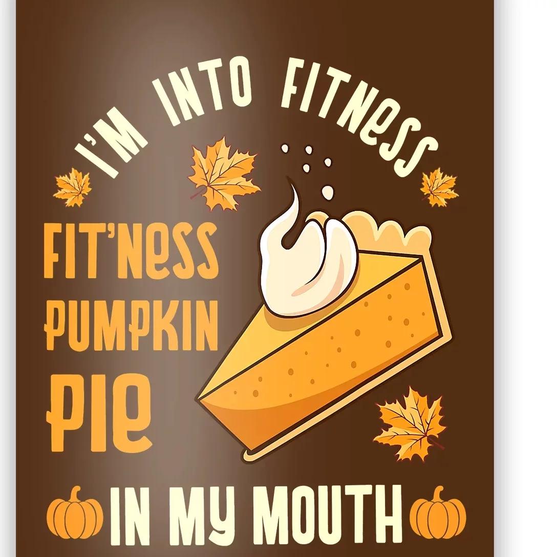 Pumpkin Pie Eating Whipped Cream Funny Boys Thanksgiving Poster