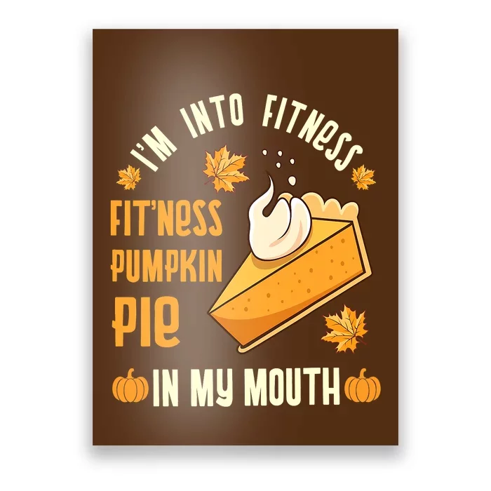 Pumpkin Pie Eating Whipped Cream Funny Boys Thanksgiving Poster