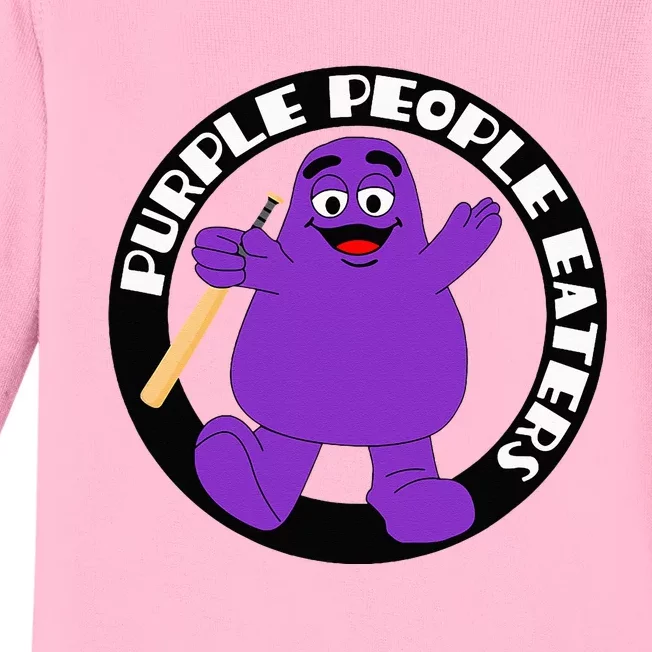 Purple People Eaters Softball Team Denver Church Merch Baby Long Sleeve Bodysuit